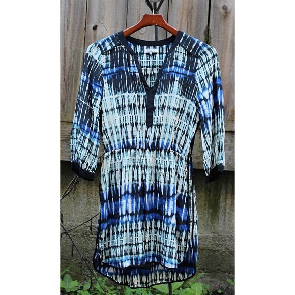 Parker - Mallory 100% Silk Tie-Dye Pattern Blouson Dress, Small - Picture 2 of 10